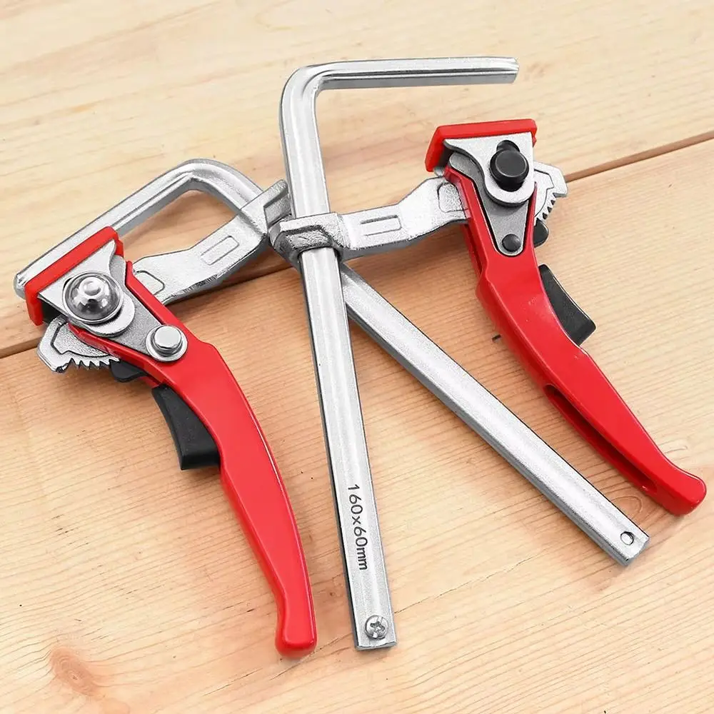 2PCS 160x60mm Quick Guide Rail Ratchet Clamp Quick Clamping Hand Tools Woodworking Clamp Steel Wear-resistant