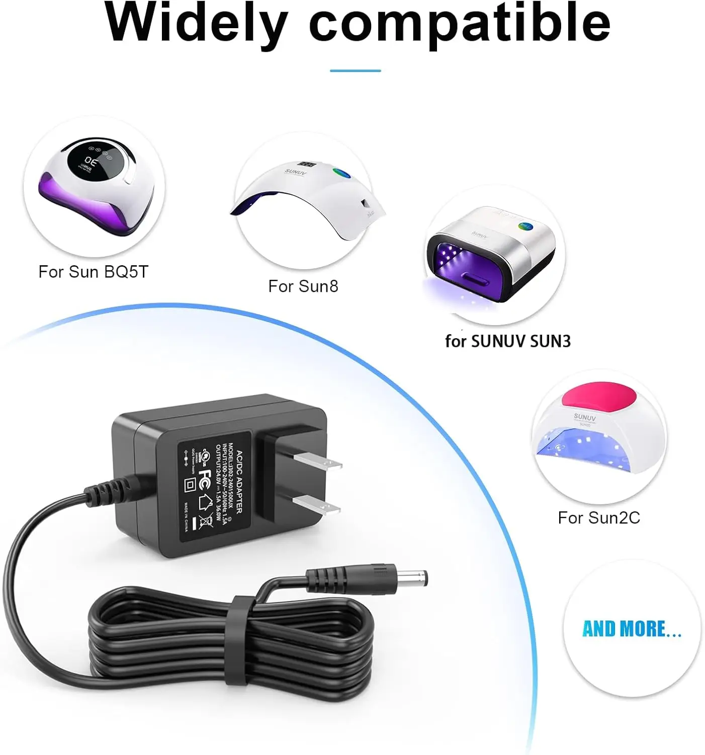 مصدر طاقة 24 فولت 1.5 أمبير، مدرج في قائمة UL، لمصباح الأظافر LED، المجفف، مكبر الصوت، CCTV، أضواء الشريط