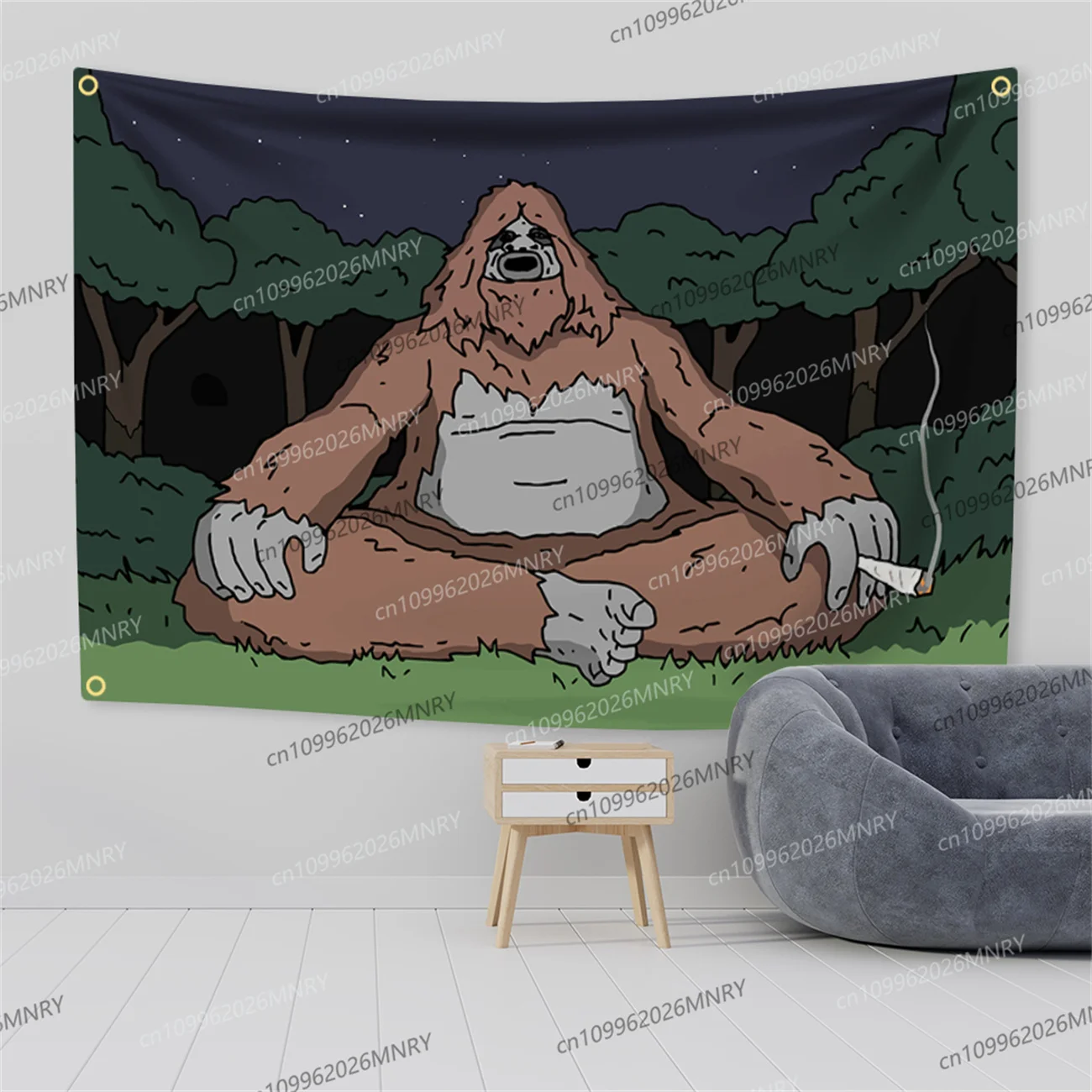 The Big Lez Show Meme Flag Tapestry Wandbehang Sassy The Sasquatch Banner Ästhetische Dekoration Wohnheim-Wandteppich Stoff