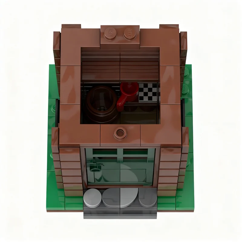 232 Piezas MOC, Paisaje Urbano Modular, Mini Cabaña de Madera, Bloques de Construcción, Modelo de Construcción, Juguete de Regalo de Navidad, Idea Creativa
