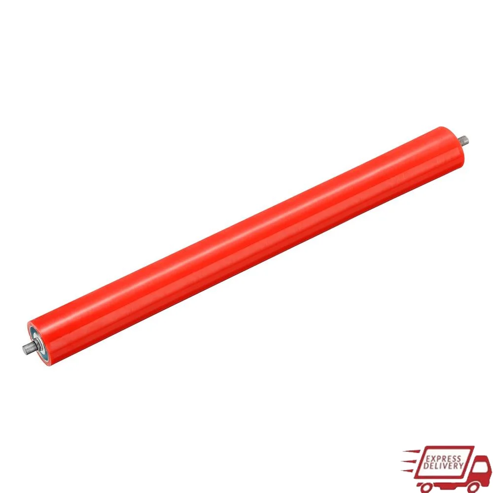 Polyurethane Coated Conveyor Roller 2.4" Diameter 24" Length Stainless Steel Transmission Replacement Part Galvanized End