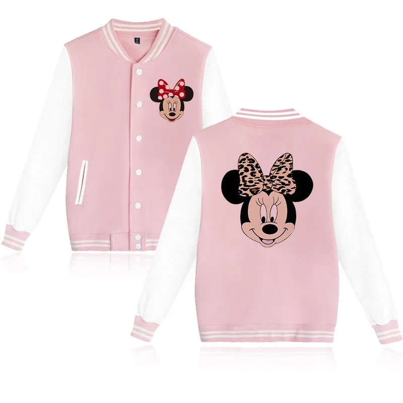 Baseball Jacket Cartoon Anime Disney Mickey Minnie Mouse Hoodie Children Clothes Kid Girl Boy Jackets Sweatshirt Hoody Baby Top