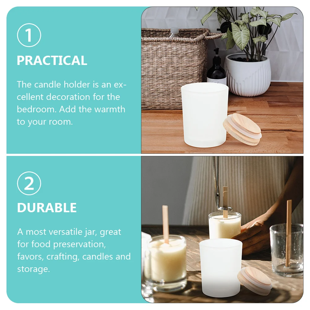 

Scented Cup Glass Holder Empty Fillable Jar Wax Tins Aromatherapy Bedroom Food Preservation Storage Sealing