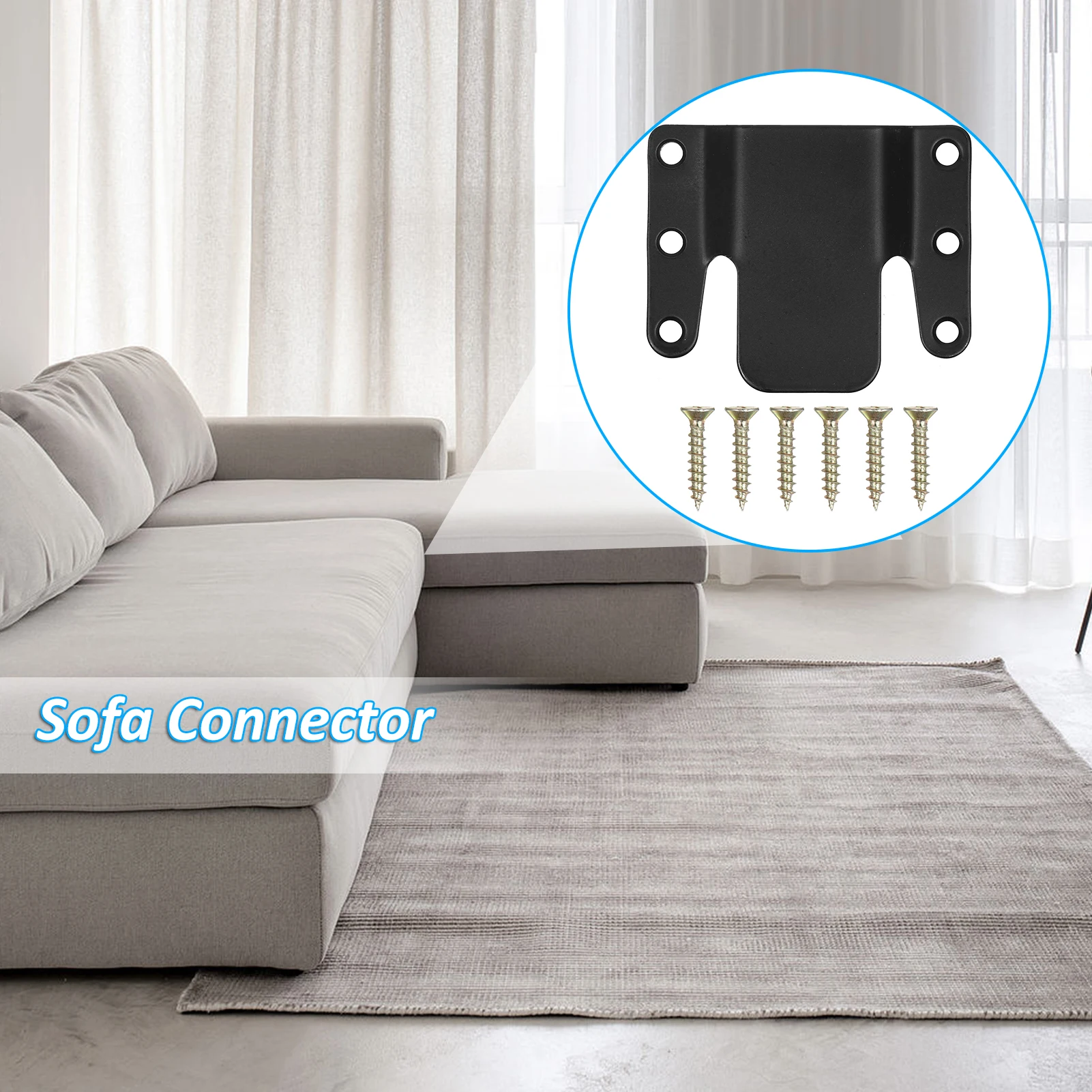 4Pcs Sectional Couch Connectors Universal Sectional Sofa Interlocking Easy to Install Couch Clips for Sectionals Sturdy