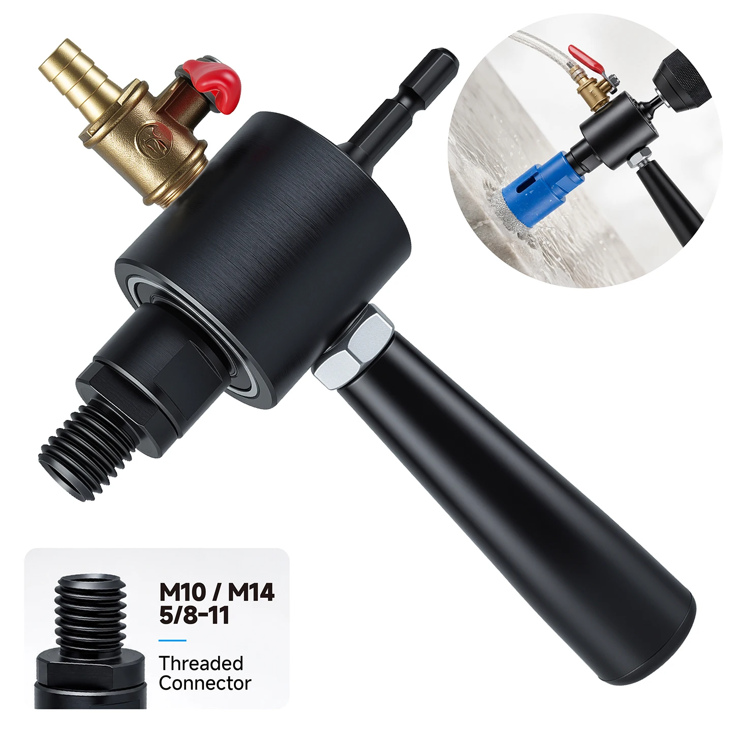 LOZLIN Electric Drill Angle Grinder Water Injector Adapter with M10 M14 Thread Drill Bit Hole Saw Water Injection Converter Tool