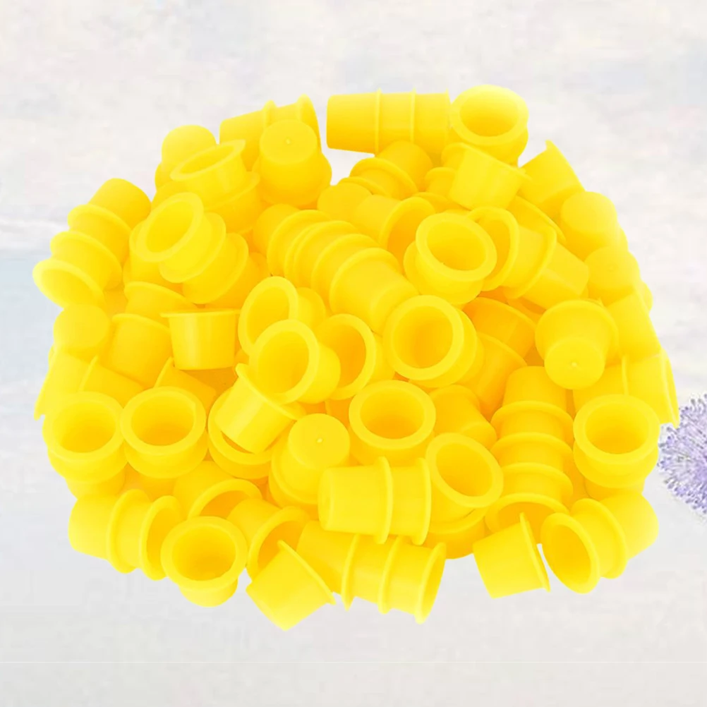 100 Pcs Tattoo Ink Cups Color Caps Containers Pigment Semi Supplies Disposable Reusable Lash Glue Storage