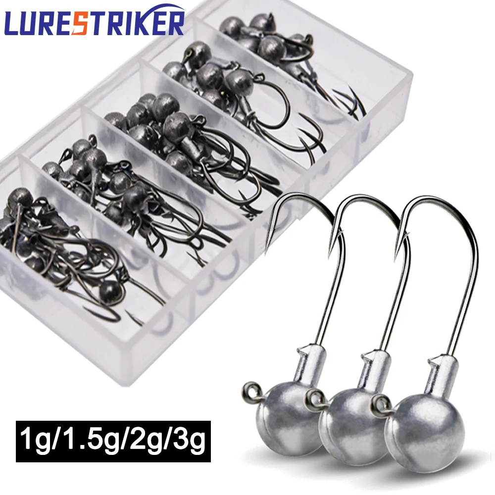 Lurestiker 1g 1.5g 2g 3g Round jig head hooks fishing hooks ,crank bass bait , pike fishing tackle accessories