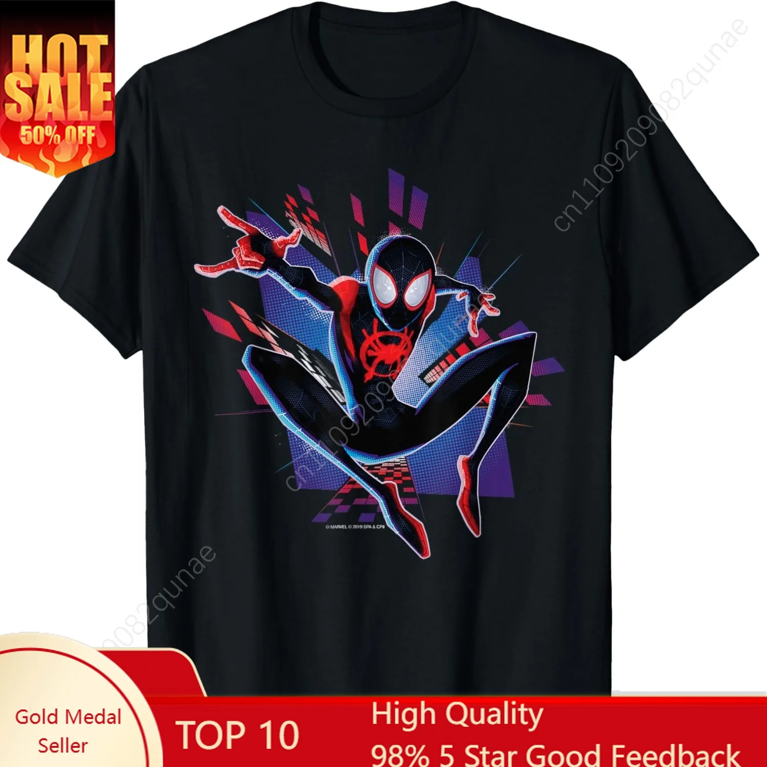 

Marvel Spider-Man Into The Spider-Verse Miles City Mens T-Shirt