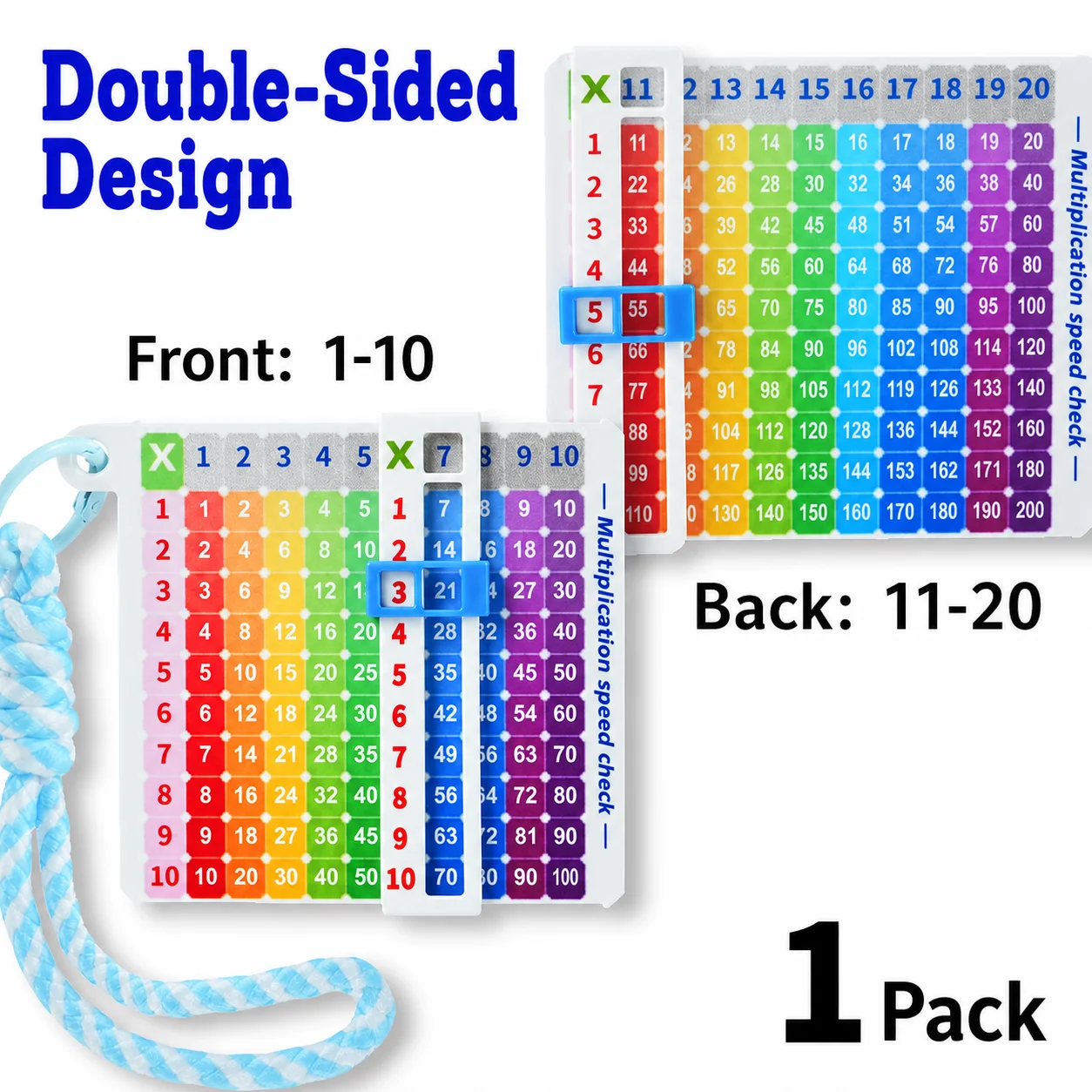 Teaching Card Upgraded Double-Sided Multiplication Card Mathematics Teaching Tool Sliding Math Learning Tool For Books Backpacks