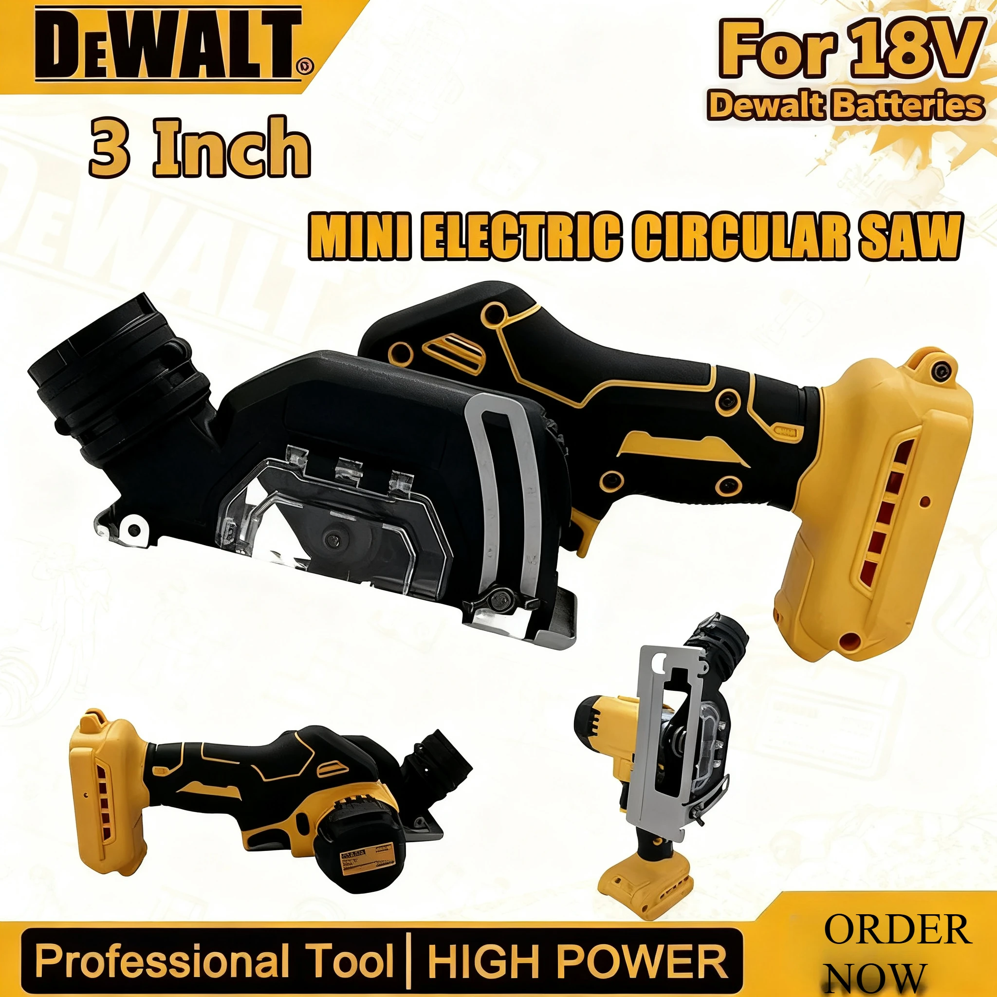 

Аккумуляторная угловая шлифмашина DeWALT 3 дюйма с рукояткой, электрическая отрезная мини-циркулярная пила, электроинструмент, 18В-20В, с аккумулятором