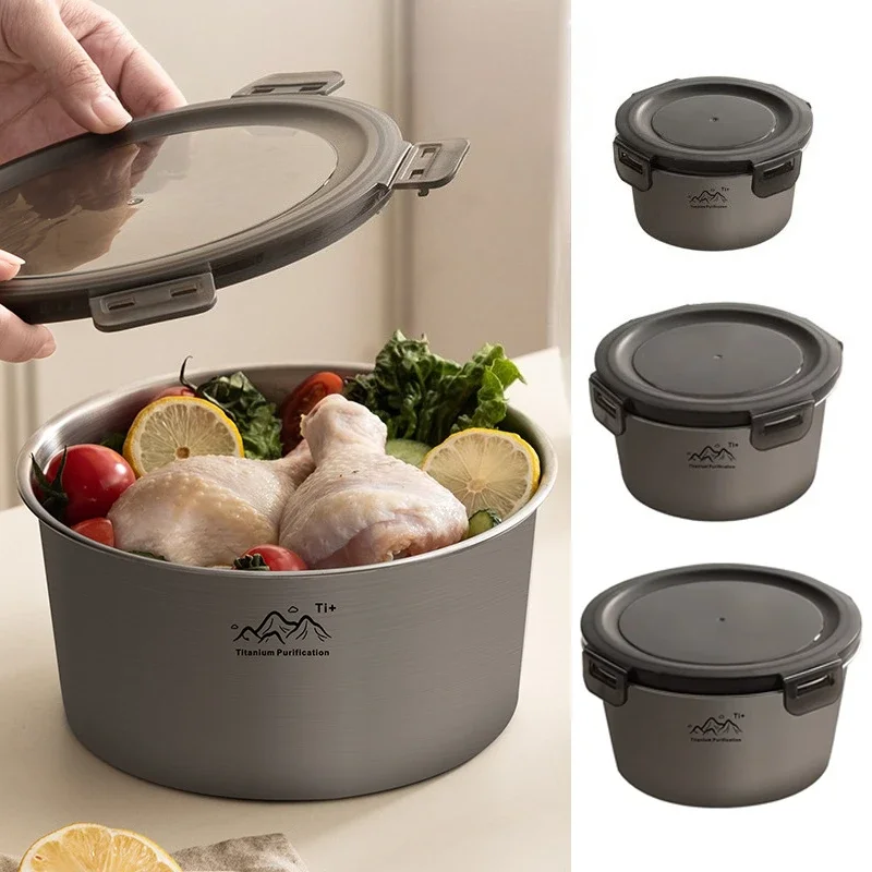 Caja Bento redonda para almuerzo y acampada, caja de almacenamiento de alimentos frescos con tapa hermética para congelación y calefacción, fácil de limpiar, 300-1100ml