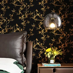 Gold Floral Trees Wallpaper Peel And Stick Gold And Black Vinyl Wall Decor Furniture Self Adhesive Waterproof Cabinet Sticker