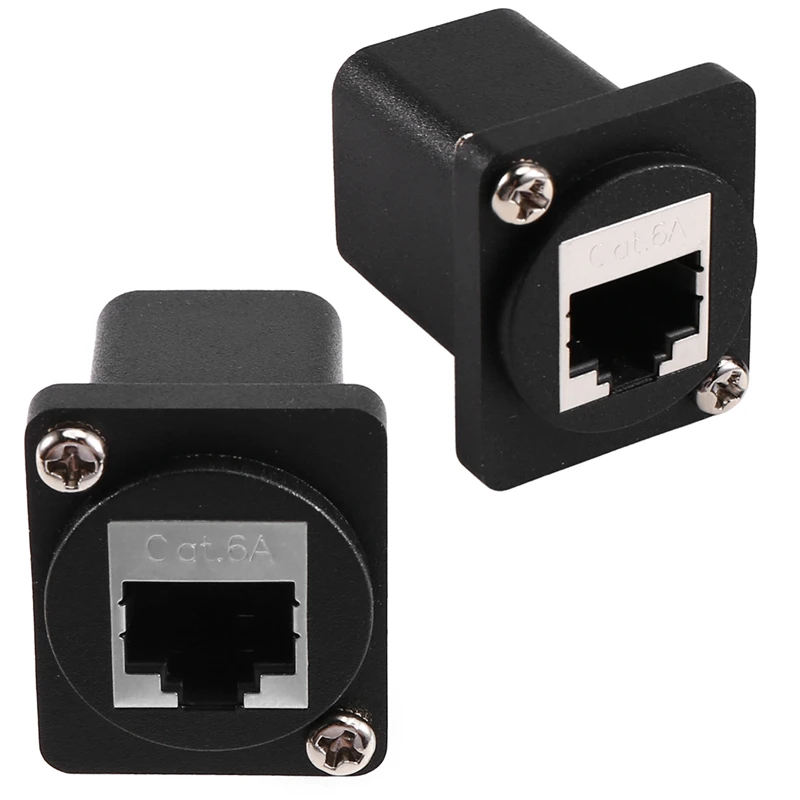 2Pcs Ethernet GigE RJ45 Cat 6A EtherCON Feedthru Modular Panel Connector for EH Series NE8FDX-P6-A13G