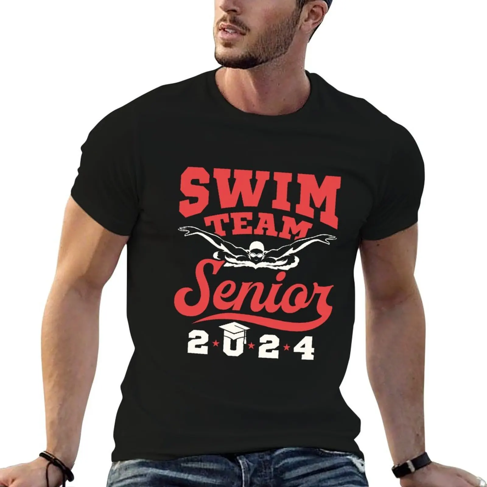 Swim Team Senior 2024 Graduating Class T-Shirt t shirt man luxury t shirt personalised T-Shirt
