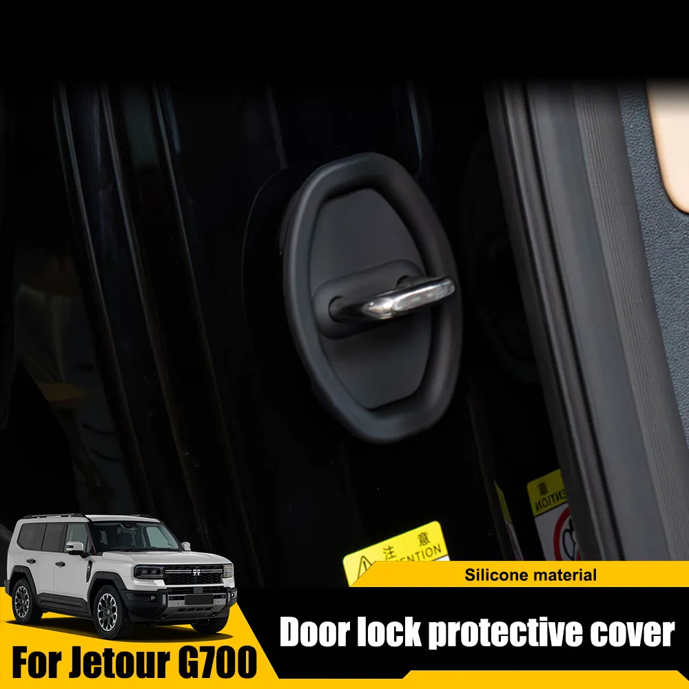 

4 Pcs For Chery Jetour G700 2025 2026 Silicone Door Lock Cover Car Modification Accessories Buffer And Shock-absorbing Pad