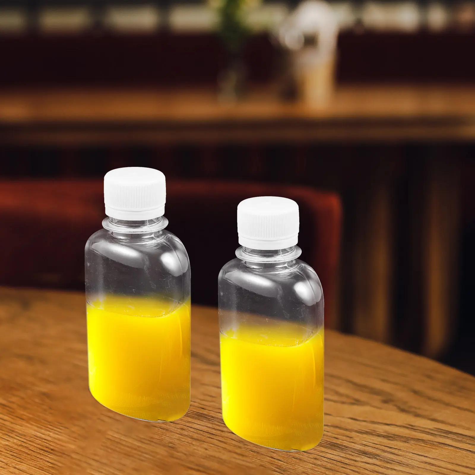 10Pcs Sealed Cap Empty Juice Bottles 150Ml Lightweight Reusable Plastic Beverage Bottles for Juicing Milk Tea Water Home