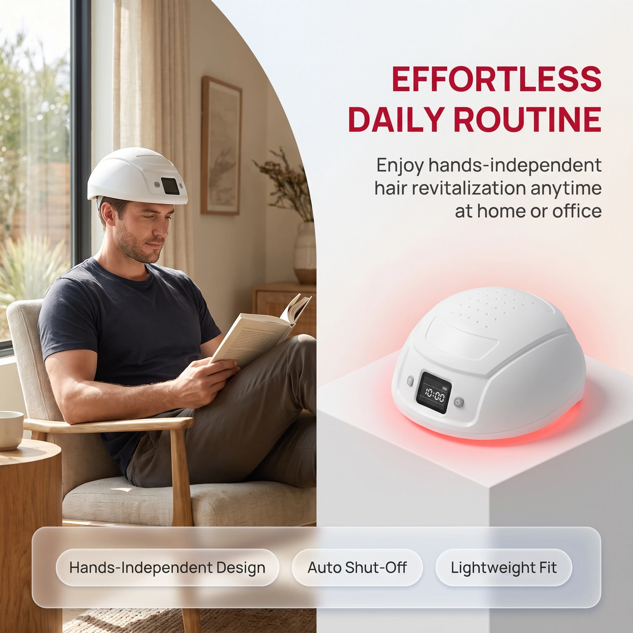 ToponechoLLLT Laser Hair Regrowth Helmet 448 Diodes Red Light Therapy Device for Hair Loss Thinning Seborrheic Alopecia Home Use