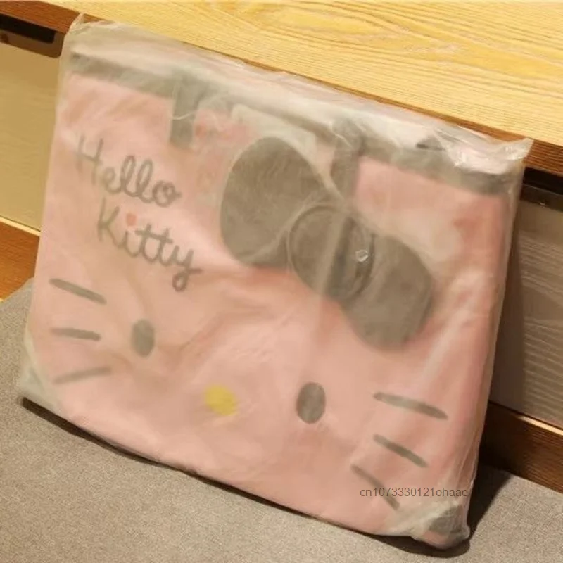 Sanrio Hello Kitty Cute Cartoon Pattern Handbag Female Large Capacity Kawaii Pink Canvas Bag Fashion Trend Y2k Gilr Leisure Tote