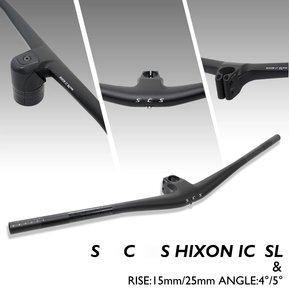 

Интегрированный карбоновый руль HIXON IC SL для горного велосипеда, 6 скоростей ° /7 ° Вынос руля 15/25 мм, подъем 40/50 мм, для горных велосипедов (All Mountain, XC)