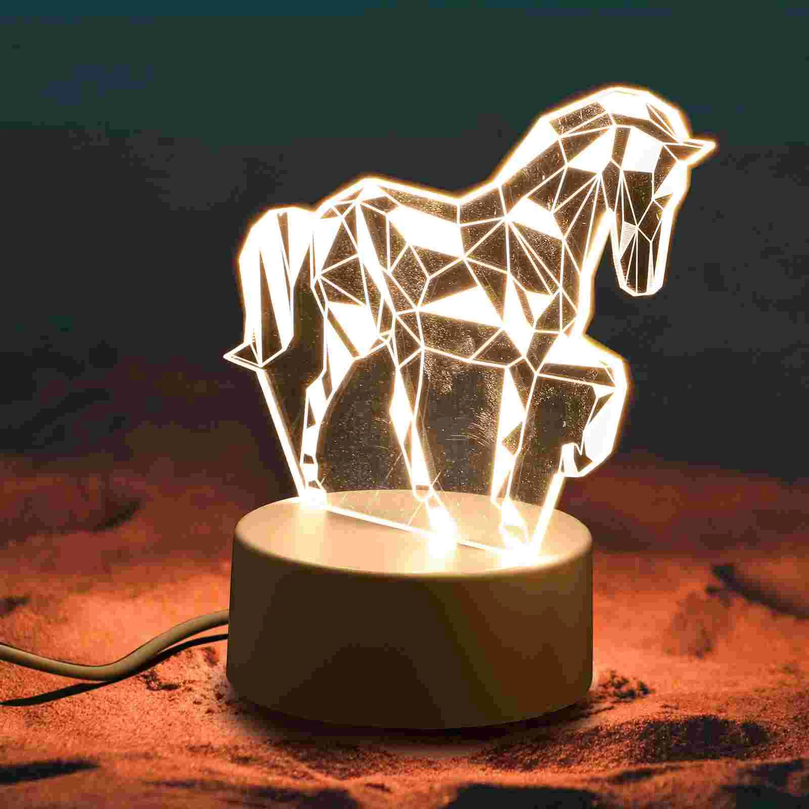 Carica 3 D Luce notturna 3D Giocattoli per bambini Cavallo Neon LED Insegna Lampada da illusione da comodino in acrilico ABS