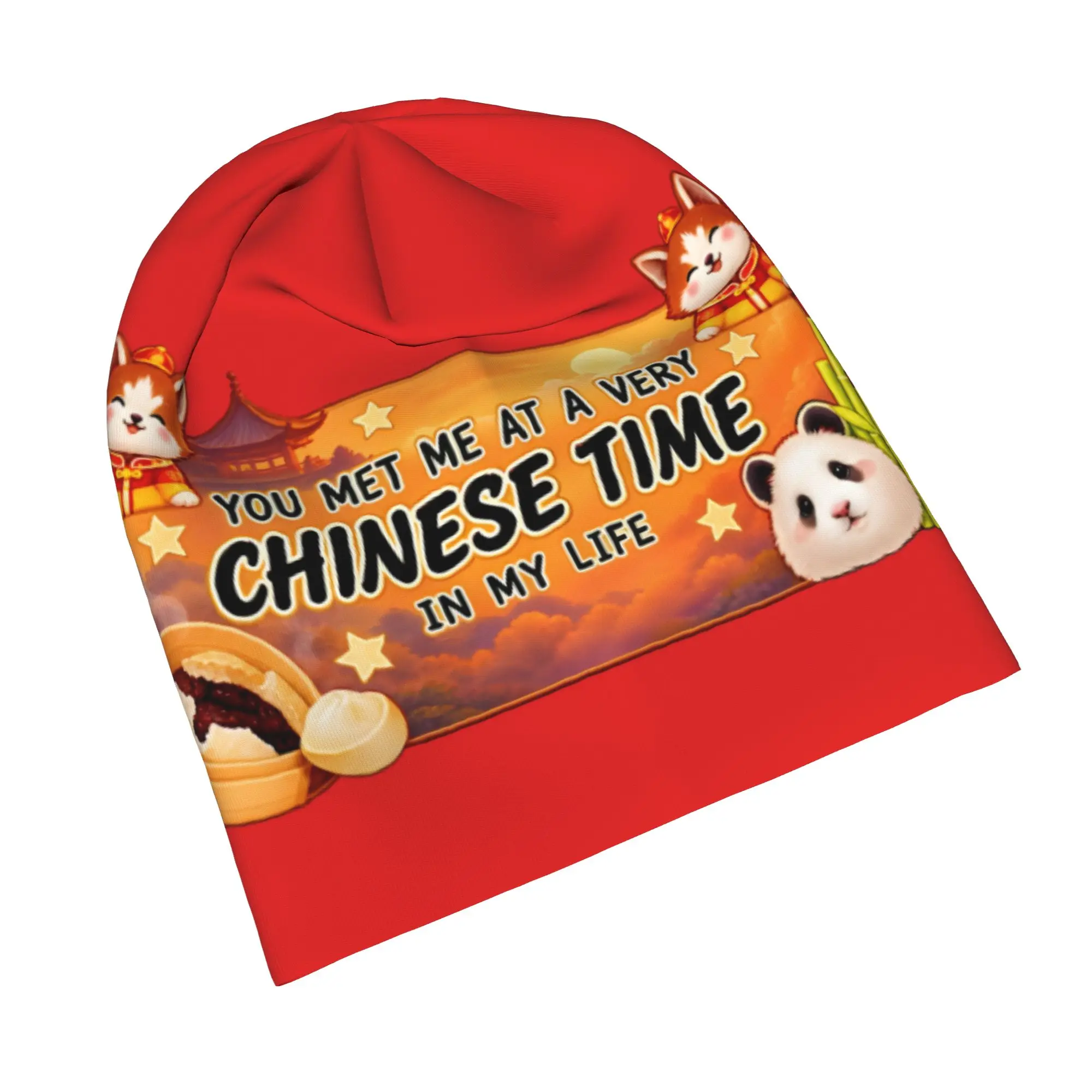 You Met Me At A Very Chinese Time In My Life  Bonnet Hats Vintage Outdoor  Skullies Beanies Hats Unisex Warm Dual-use Cap