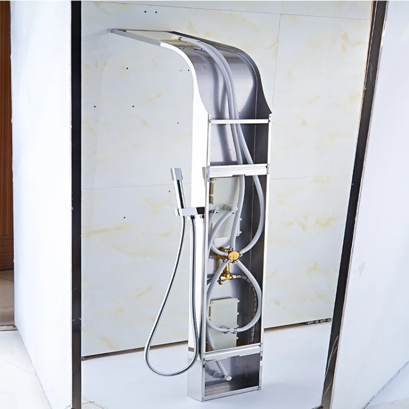 Stainless Steel Shower Screen Set Digital Display Intelligent Thermostatic Five Function New Model Cold Hot Shower Bathroom
