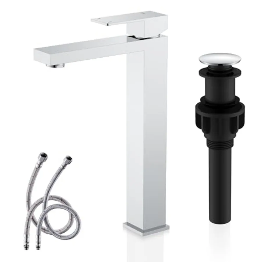 

Bowl Vessel Sink Facuet Single Handle Bathroom Sink Faucet Bathroom Vanity Faucet Basin Mixer Tap with Water Supply Lines and P