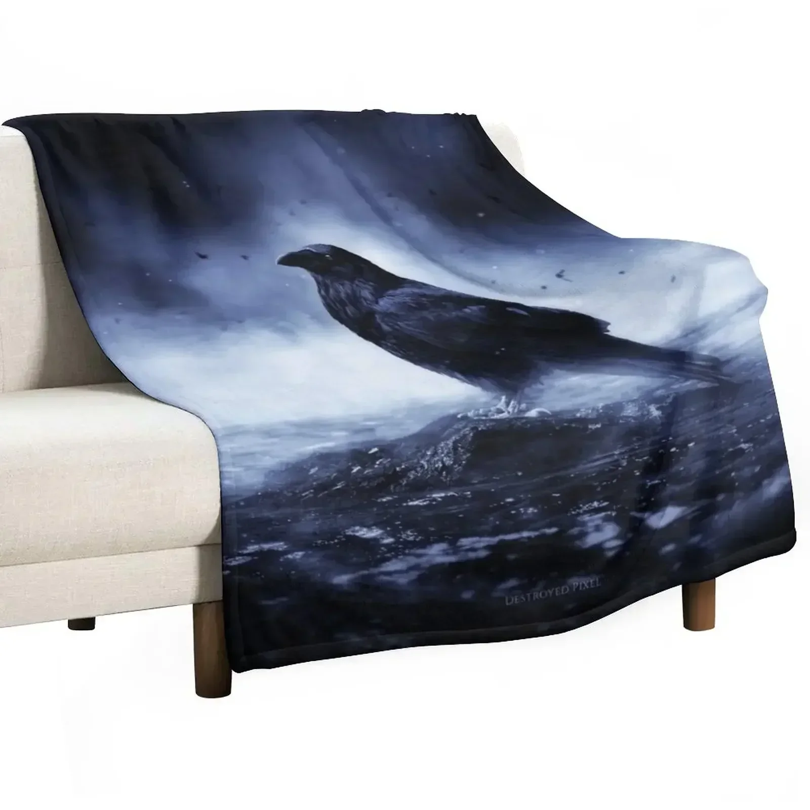 Raven in mystical light Throw Blanket Loose Thermal Plaid Picnic Blankets For Bed valentine gift ideas Blankets