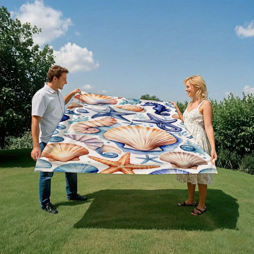 Starfish Seashell Treasure Blanket Reversible Flannel Throw for Beach Lovers AllSeason Comfort Coastal Charm Gift
