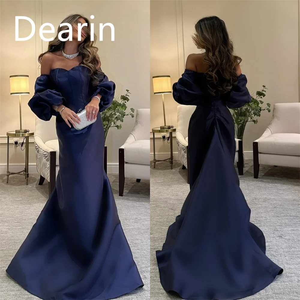 

Customized Saudi Arabia Dearin Off-the-shoulder Column Floor Length Skirts Vertically Bespoke Occasion Dresses Prom Gown Formal