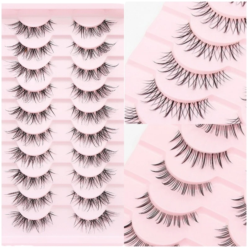 الطبيعية ضئيلة طويلة شفافة الفرقة مانغا الجنية نمط DIY بها بنفسك عباد الشمس شكل الرموش الصناعية ملحقات ماكياج للتخصيص #1