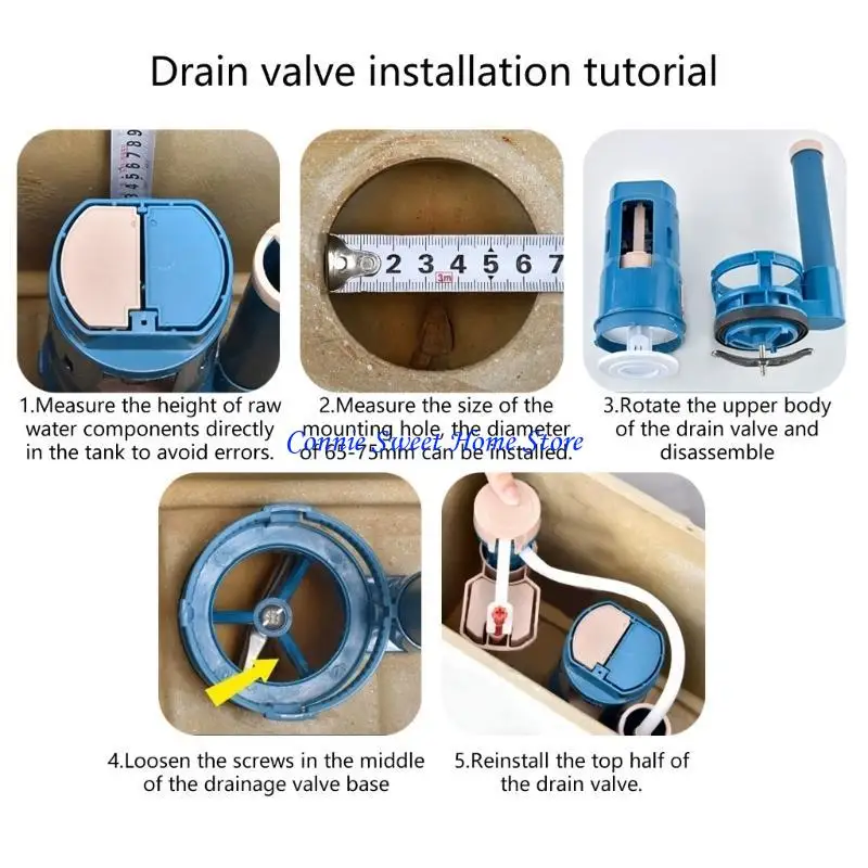 LXAF Split Push Button Toilet Water Outlet Valves Drain Flush Cistern Valves Enduring