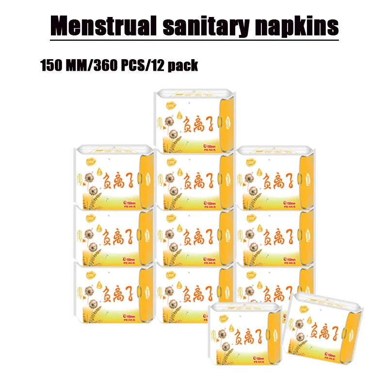 

12 pack/Women Menstrual Anionic Sanitary Napkins leak proof Breathable Underwear Padding Female Negative ion Sanitary Napkins