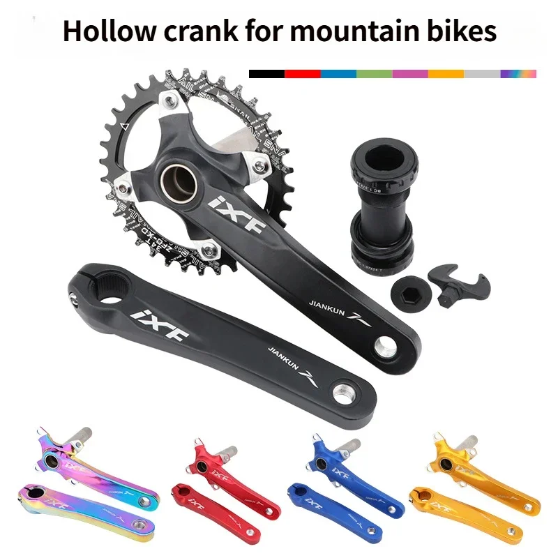 Mountainous bicycle toothed disc hollow integrated crank shaft modification single disc 32/34/36/38T positive and negative teeth