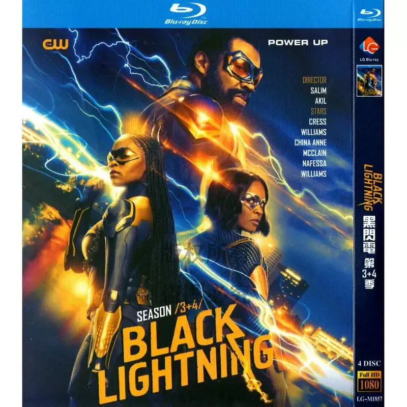 American action science fiction TV series, Black Lightning Season 1-4, Blu-ray BD high definition 8 discs