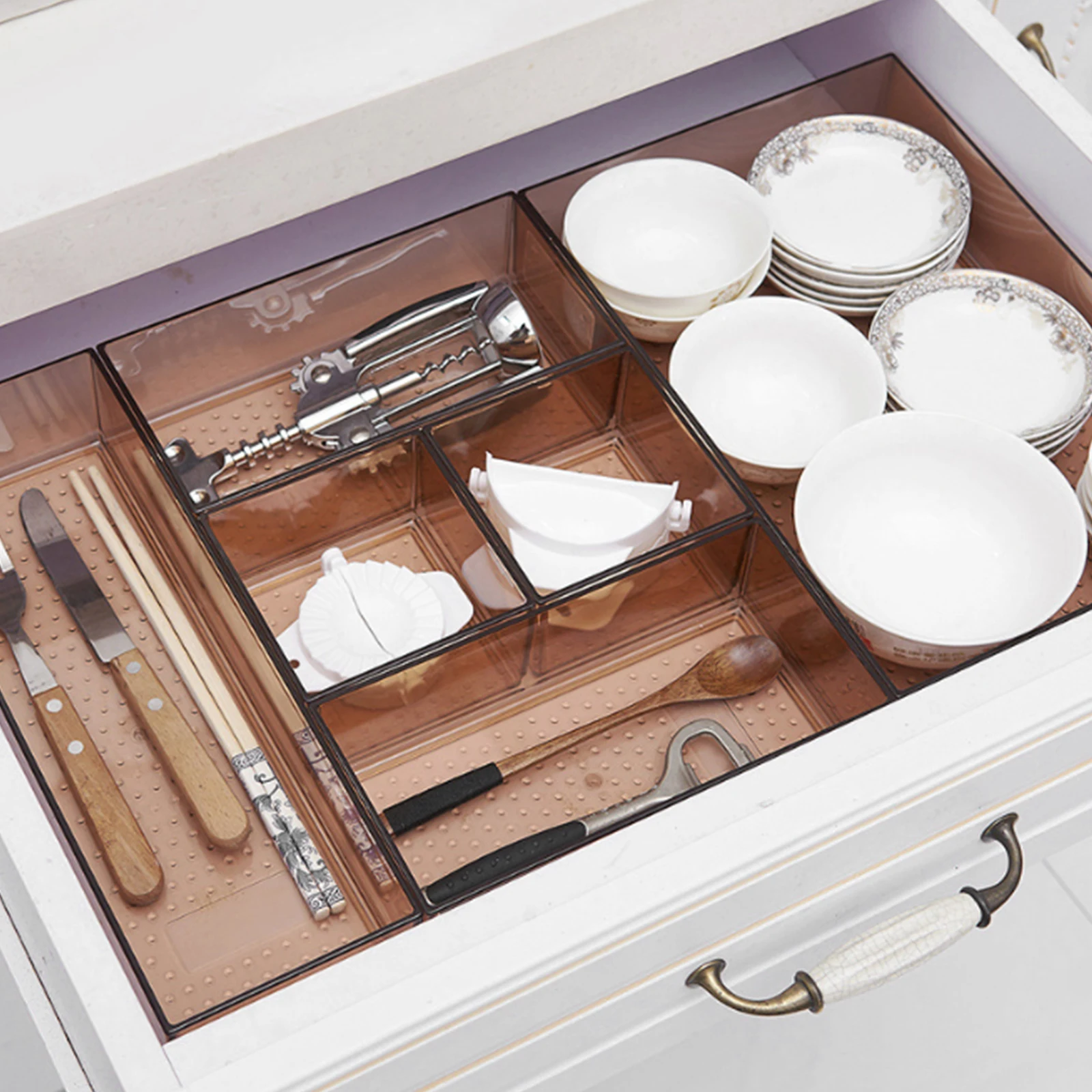 

Plastic Cutlery Divider Kitchen Utensil Box Drawer ganizer Silverware Case Multi Function Storage Solution Premium Material