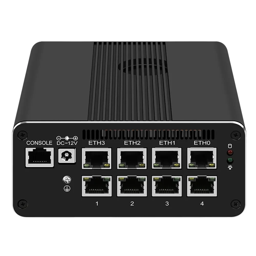 Micro apparecchio firewall, mini PC, VPN, PC router, Intel i5 1250P 1235U 1215U 8505 AES-NI, 4 x 2,5 GbE I226-V, console, 2 * HDMI DP
