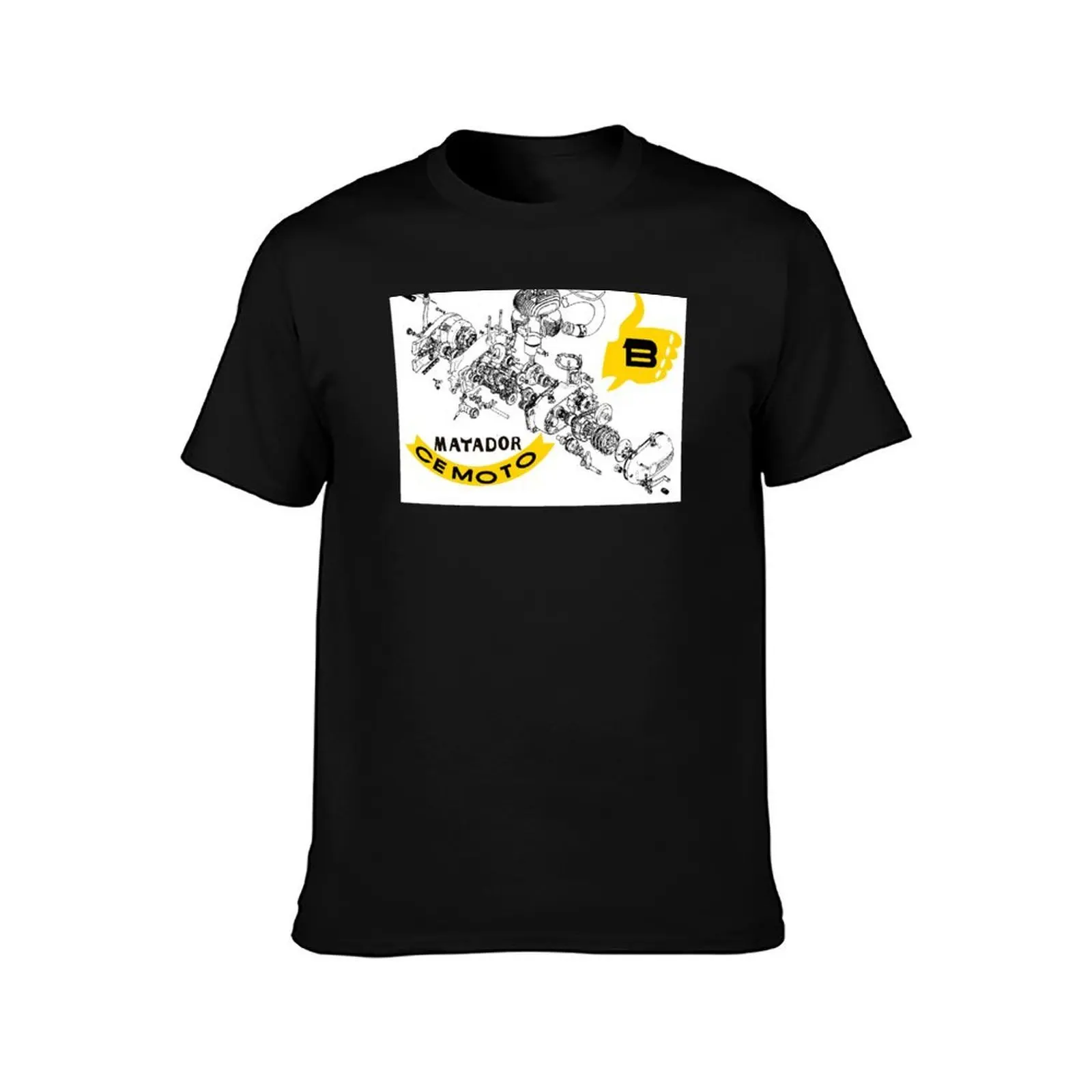 Bultaco Matador Motorcycle Dirtbike Exploded Engine View T-Shirt Summer Casual Cotton Tee Oversized Streetwear Tops