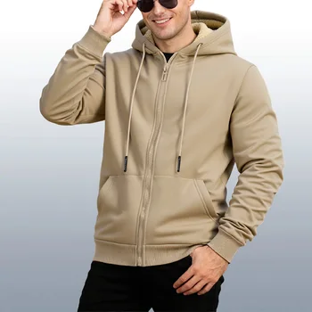 Winter Lambswool Zipper Hoodies Thicken Warm Jackets Long Sleeve Sweatshirts Casual Sports Fleece Black Coats Hooded Men Coat To 4