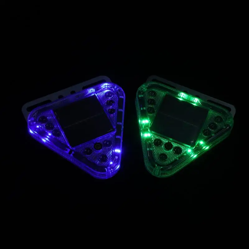 Multicolor Truck Tail Flashing Light LED Solar Warning Light Anti Collision Magnetic Touch Switch Wireless Strobe Triangle Lamp