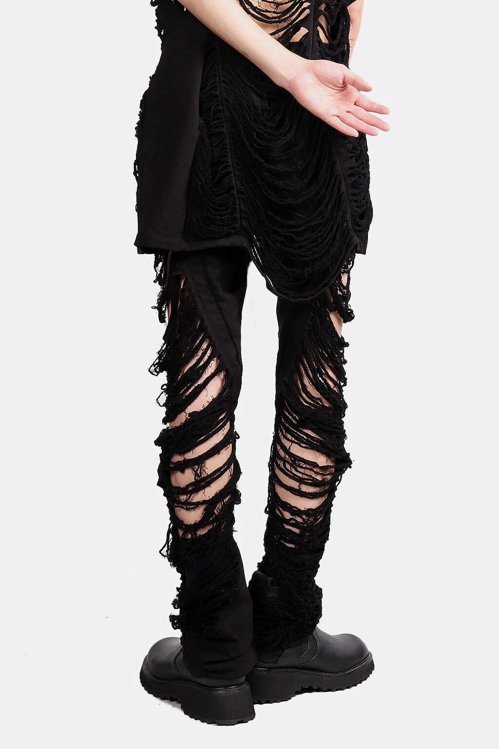 High Street Dark RO Pant Men's Hollow Out Distressed Ripped Jeans Retro Trend Casual Loose Versatile Fashion Casual Pants