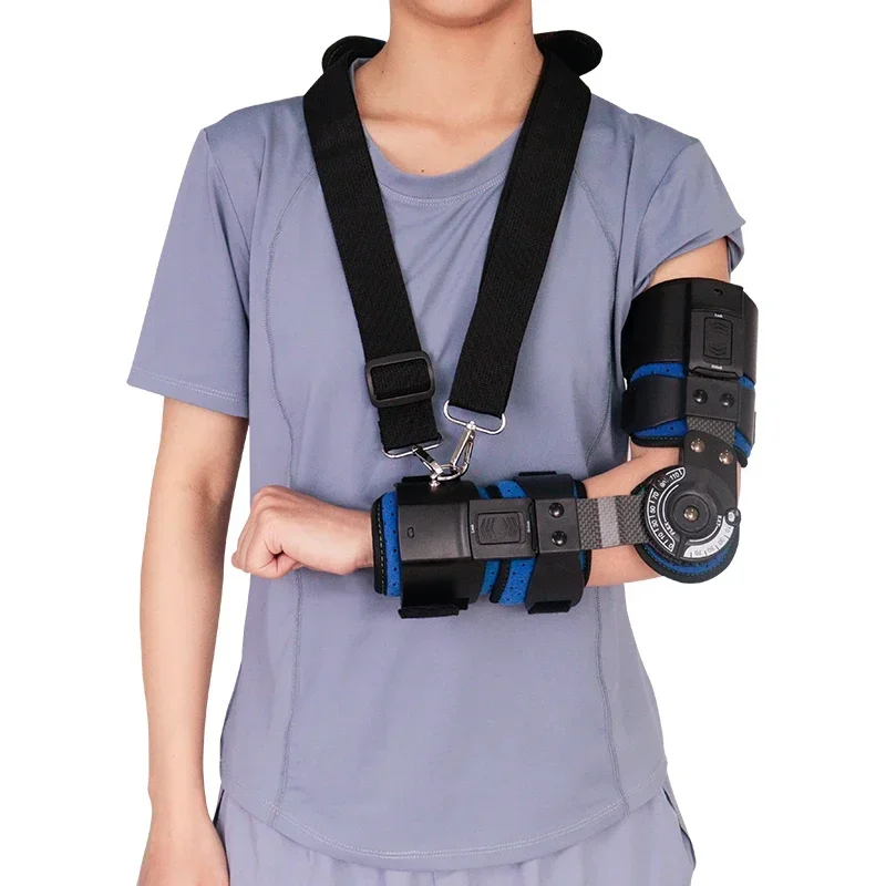 TJ-EM010 Adjustable hinged Elbow Brace Orthopedic Medical Post-Op Support ROM Plastic Nylon Arm Guard Physical Therapy Equipment