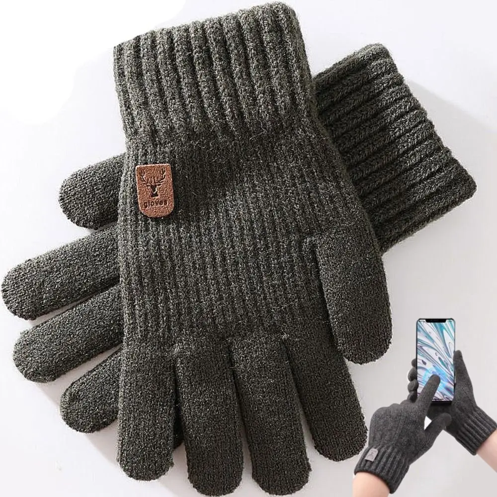

Новые сенсорные кашемировые перчатки, зимние теплые морозостойкие перчатки для пальцев, мужские варежки с пятью пальцами на открытом воздухе