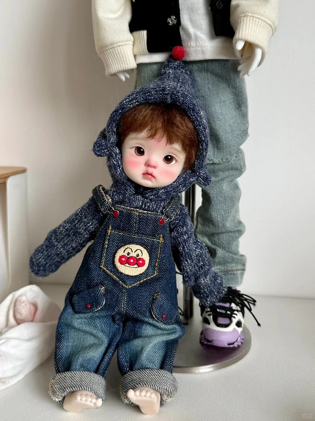 Auf lager 1/6 26 cm qianqian yuanbao BJD sd Puppe Großen Kopf Harz Material DIY Zubehör Kind Spielzeug Mädchen geschenk