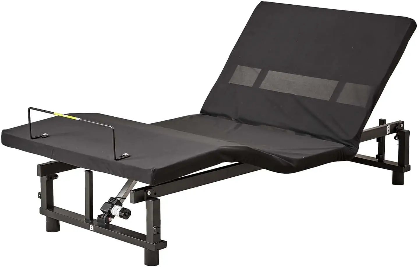 Twin Xl Size Adjustable Metal Bed Frame With Wireless Remote Control And Quiet Motor, Independent Head And Foot Incline, Zero