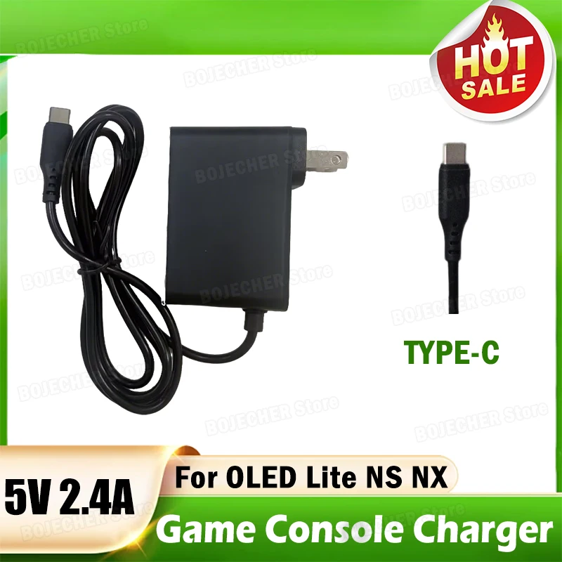 12W Handheld Game Console Charger For OLED Lite NS NX 5V 2.4A TYPE-C Power Supply Adapters USB C Interface EU US Plug
