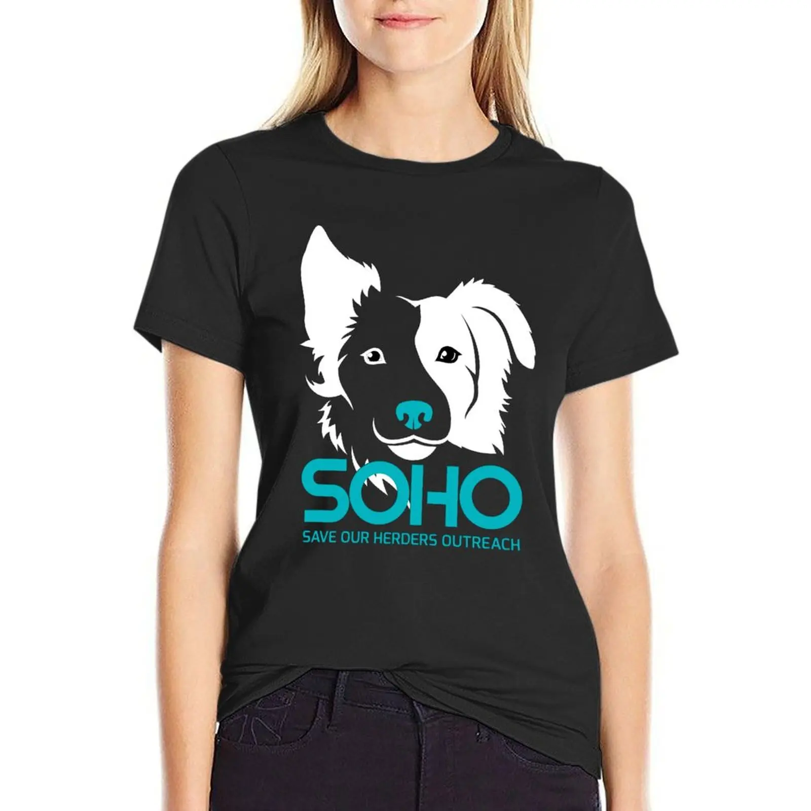 SOHO Logo for dark backgrounds T-Shirt funny summer tops Women's summer blouses 2024