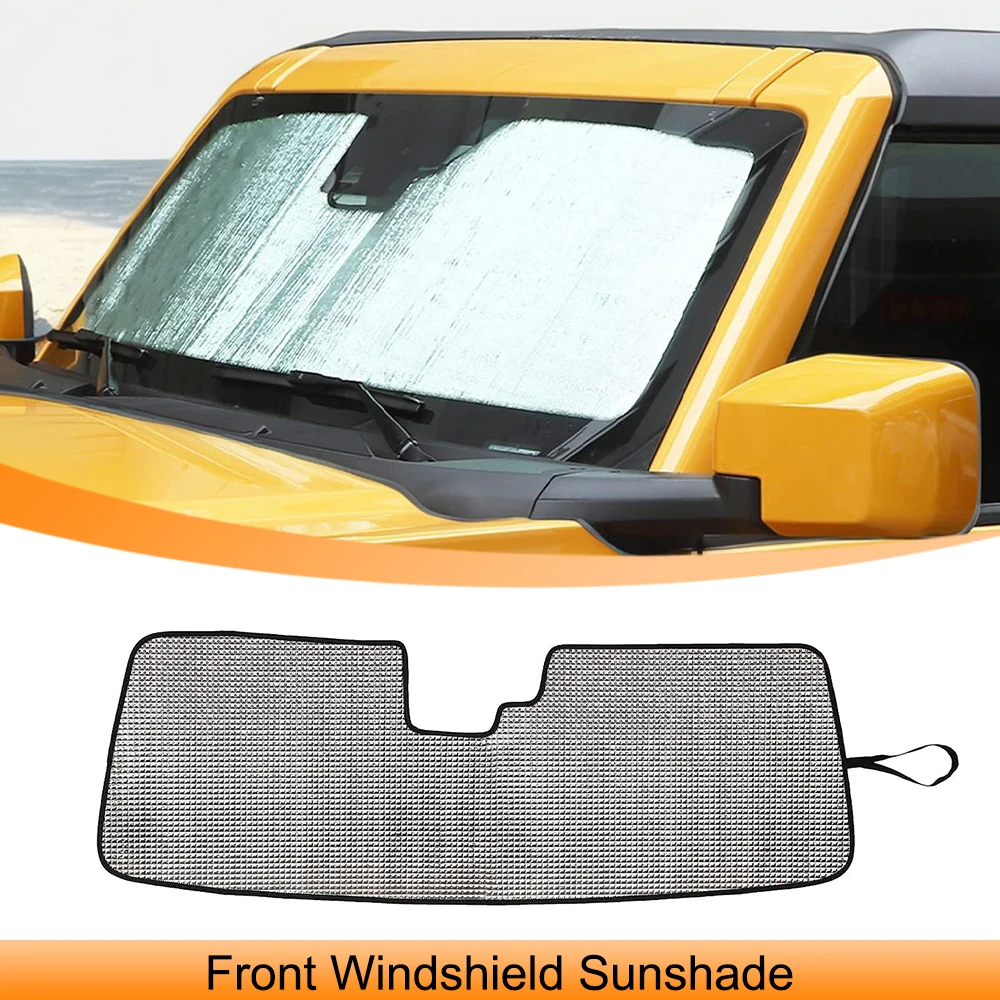 Front Windshield Sunshade Board Sun Visor Pad Anti UV for Ford Bronco 2021 2022 2023+ Heat Shield Mat Car Interior Accessories