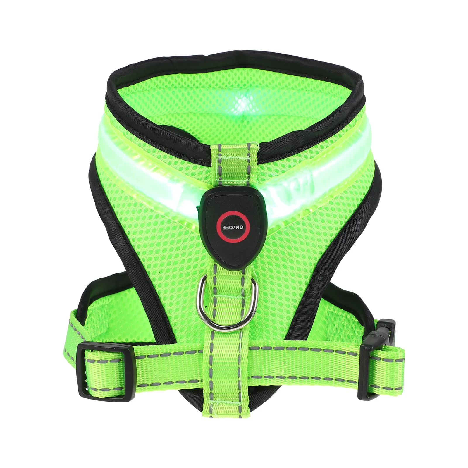

1Set Breathable LED Dog Vest USB Charging Glow in The Dark Comfortable Snug Fit Trendy Style for Evening Walks Pet Dog Vest
