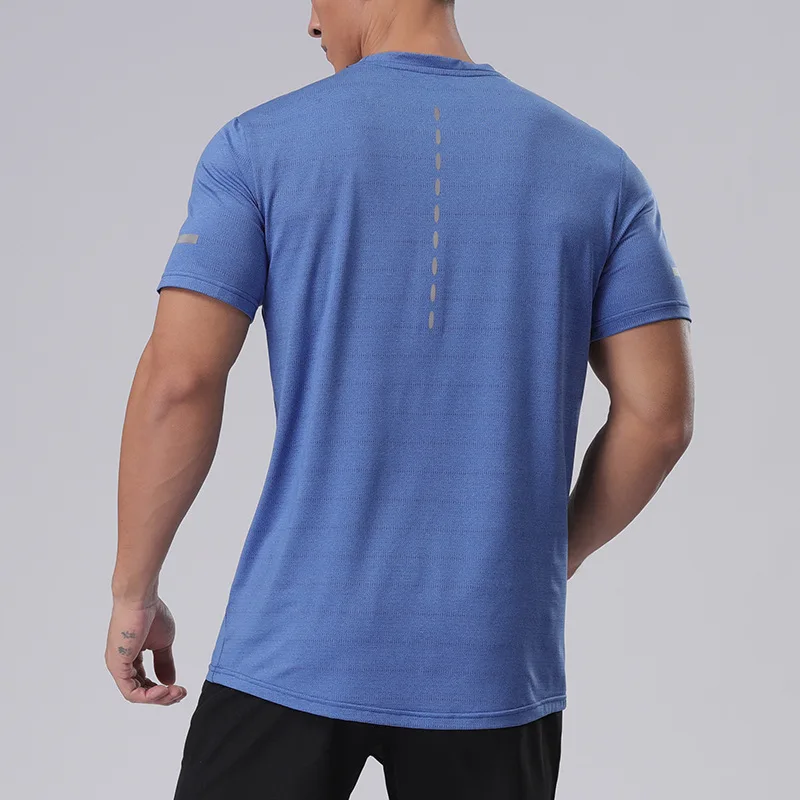 Camiseta deportiva de seda de hielo para hombre, camisa de manga corta de secado rápido, transpirable, suelta, para entrenamiento de baloncesto y correr, M-3XL